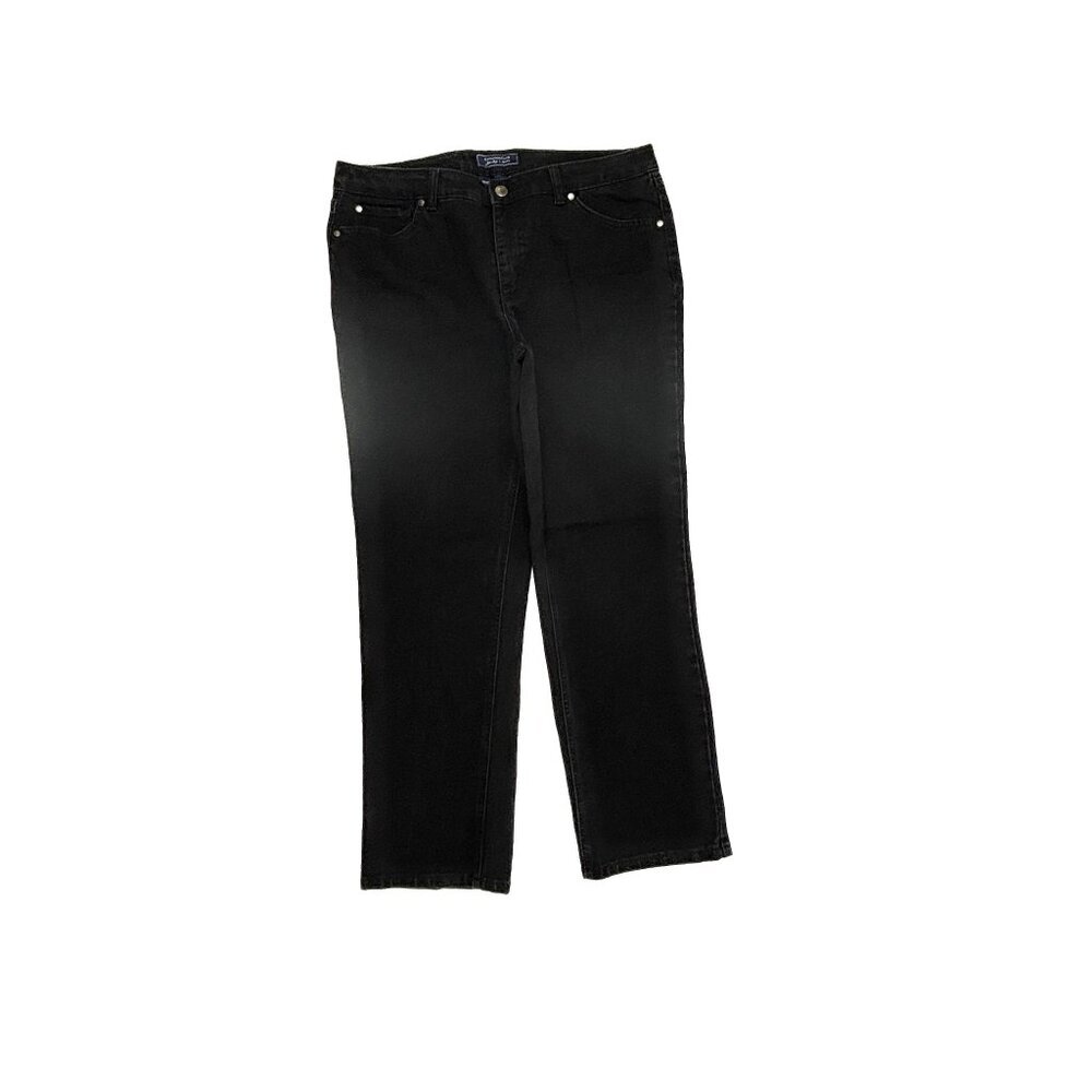 Charter Club Modern Straight Women's size 14PS Black‎ Denim Jeans